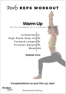 2016 Reps Workout: Warm Up Card